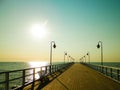 Sunrise over pier in Gdynia, Poland Royalty Free Stock Photo