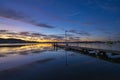 Sunrise over pier on Lake Macquarie, NSW, Australia Royalty Free Stock Photo