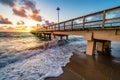 Sunrise over pier in Miami beach, Florida, USA Royalty Free Stock Photo