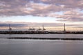 Sunrise over Port of Melbourne Royalty Free Stock Photo