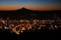 Sunrise over Portland, Oregon and Mount Hood Royalty Free Stock Photo