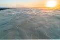 Sunrise over pristine white sand dunes. Royalty Free Stock Photo