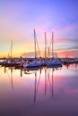 Sunrise over a quiet harbor in old Naples, Florida Royalty Free Stock Photo