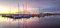 Sunrise over a quiet harbor in old Naples, Florida Royalty Free Stock Photo