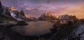 Sunrise over Reine, Norway Royalty Free Stock Photo