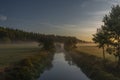 Sunrise over river Blanice in south Bohemia in autumn nice morning