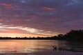 Sunrise over River in the Brasil Pantanal Royalty Free Stock Photo