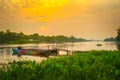 Sunrise over the river Kwai, Kanchanaburi, Thailand Royalty Free Stock Photo