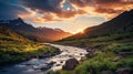 Spectacular Wilderness Landscape At Golden Hour In Colorado And Iowa