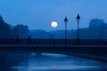 Sunrise over the River Seine, Paris Royalty Free Stock Photo