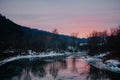 Sunrise over a river in Vermont Royalty Free Stock Photo