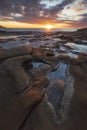 sunrise over the rocks at terrigal on the nsw central coast in australia Royalty Free Stock Photo