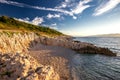 Sunrise over the rocky beach in Istria, Croatia Royalty Free Stock Photo