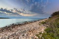 Sunrise over rocky coast on Cres Royalty Free Stock Photo