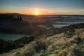 Sunrise over rocky coastline on Meditarranean Sea landscape in S Royalty Free Stock Photo