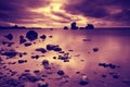 Sunrise over a rocky seashore Royalty Free Stock Photo