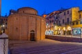 Sunrise over rotonda di san lorenzo in Italian town Mantua