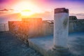 Sunrise over the ruins of the palace of King Herod Royalty Free Stock Photo