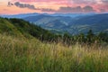 sunrise over rural valley and mountains Royalty Free Stock Photo