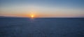 Sunrise over the salt lake of El Jerid. Royalty Free Stock Photo