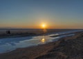 Sunrise over the salt lake of El Jerid. Royalty Free Stock Photo