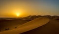 Sunrise over the sand dunes of Erg Chebbi in Sahara ,Morocco