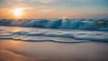 sunrise over the sea beautiful sandy beach and soft blue ocean wave