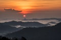 Sunrise Over Sea fog and mountain Royalty Free Stock Photo