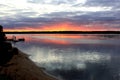 Sunrise over sea inlet Royalty Free Stock Photo