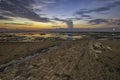 Sunrise over the sea in Mertasari Beach, Bali