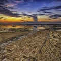 Sunrise over the sea in Mertasari Beach, Bali