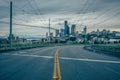 Sunrise over seattle wahington skyline in spring Royalty Free Stock Photo