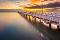 Sunrise over Shorncliffe Pier Royalty Free Stock Photo