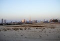 Sunrise over a skyline of a beautiful city of Dubai. Shot made in Jadaf area of the city. UAE Royalty Free Stock Photo