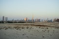 Sunrise over a skyline of a beautiful city of Dubai. Shot made in Jadaf area of the city. UAE Royalty Free Stock Photo