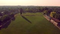 Sunrise over Small Football Pitch in Europe