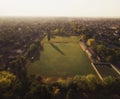 Sunrise over Small Football Pitch in Europe