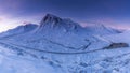 Sunrise over snow-covered Glencoe in Winter Royalty Free Stock Photo