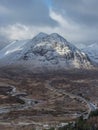 Sunrise over snow-covered Glencoe in Winter Royalty Free Stock Photo