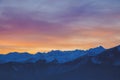 Sunrise over snow Tatry mountains Royalty Free Stock Photo
