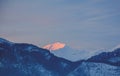 Sunrise over snow Tatry mountains Royalty Free Stock Photo