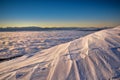 Sunrise over the snowy plain in the Tatra mountain Royalty Free Stock Photo