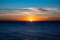 Sunrise over the Southern Ocean from Bird Rock Lookout, Torquay, Victoria, Australia Royalty Free Stock Photo