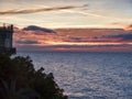 Sunrise over the Spanish resort of Nerja on the Costa del Sol Royalty Free Stock Photo