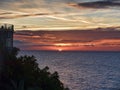 Sunrise over the Spanish resort of Nerja on the Costa del Sol Royalty Free Stock Photo