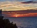 Sunrise over the Spanish resort of Nerja on the Costa del Sol Royalty Free Stock Photo