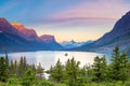 Sunrise over St Mary Lake in Glacier National Park, Montana Royalty Free Stock Photo