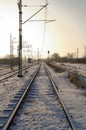 Sunrise over the trackway Royalty Free Stock Photo