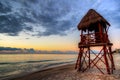 Sunrise Over Tropical Beaches of Riviera Maya near Cancun, Mexico Royalty Free Stock Photo