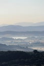 Sunrise dawn over the Tuscan Hills Royalty Free Stock Photo